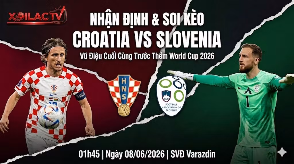 Nhận định và soi kèo Croatia vs Slovenia ngày 08/06/2026 - Xoilac TV