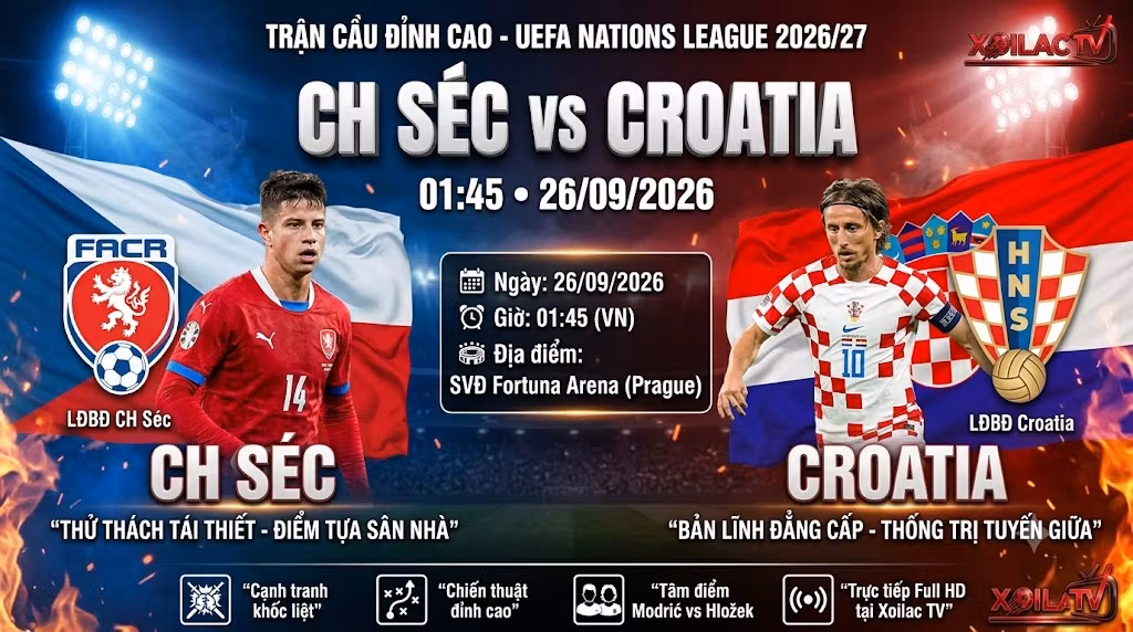 Nhận định CH Séc vs Croatia (01h45, 26/09): Cuộc chiến tuyến giữa & Bản lĩnh kẻ cửa trên