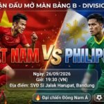Ảnh bìa nhận định trận đấu giữa ĐT Việt Nam vs Philippines lúc 19h30 ngày 26/09/2026, trực tiếp bóng đá trên Xoilac TV.